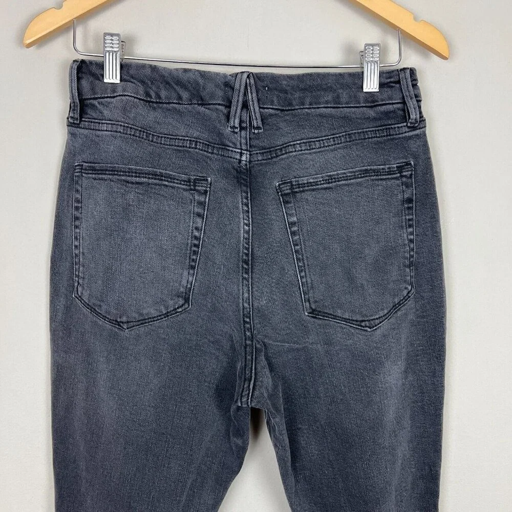 GOOD‎ AMERICAN Jeans Womens 12 /31 Black Gray Good Classic Distressed Skinny